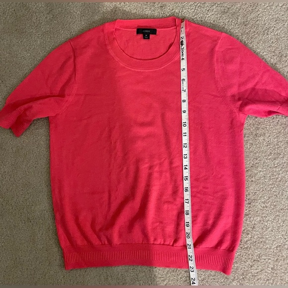 J. Crew Short-sleeve silk-blend crewneck sweater Size Medium Item AL231 - Picture 4 of 10